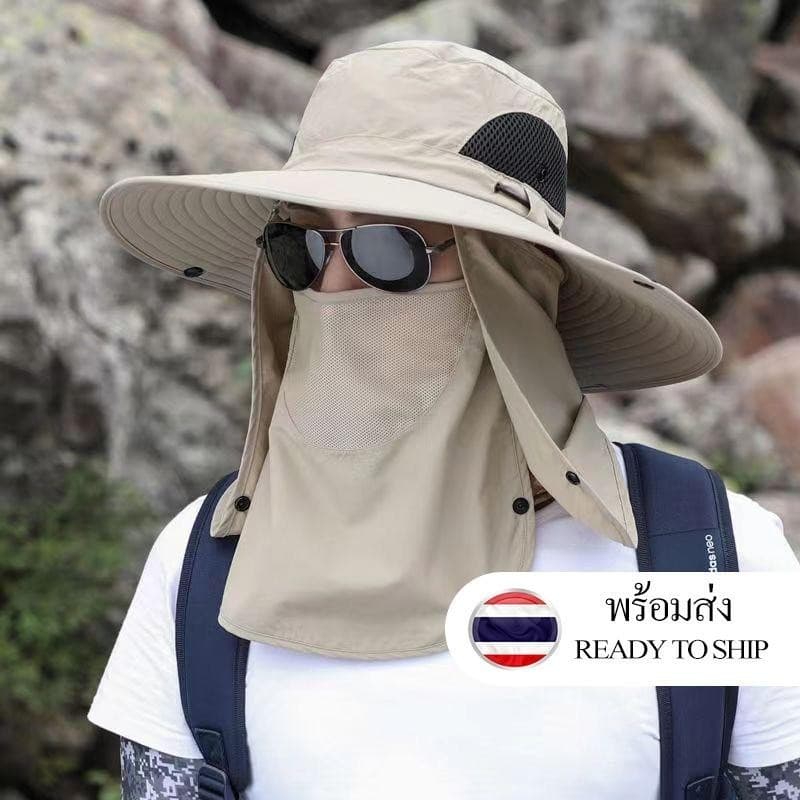 หมวกเดินป่า หมวกกันแดด ยูวี ปีกใหญ่ ถอดออกได้ ปีนเขา และงานกลางแจ้ง