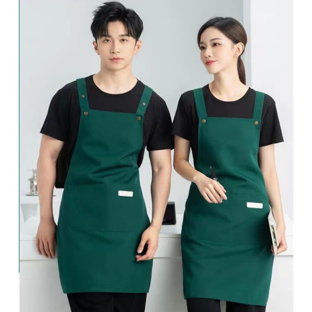 พร้อมสต็อก ผ้าใบผ้ากันเปื้อนกันน้ํา โลโก้พิมพ์กําหนดเอง จัดเลี้ยง เบเกอร์ คาเฟ่ ป้องกันเปื้อน ทํางาน ทําอาหาร ห้องครัว รูปที่ 8