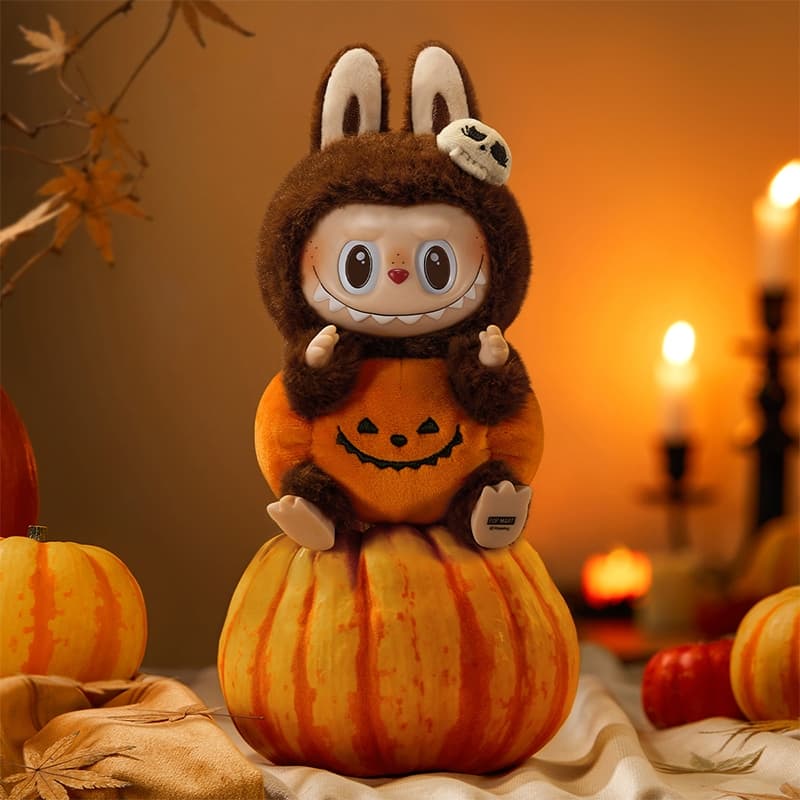 Pop MART Happy Halloween Party Series-Sitting Pumpkin Vinyl Plush Pendant รูปที่ 2