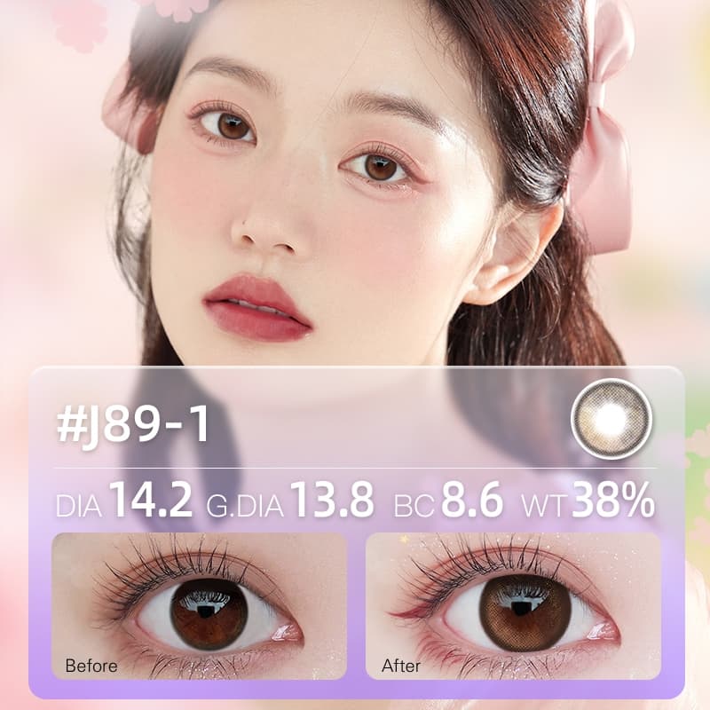 O2girl คอนแทคเลนส์ 1 คู่ 0°-800° คอนแทคเลนส์รายวัน สามารถใช้ได้หนึ่งปี เลนส์มินิน่ารัก 14.2-14.5mm รูปที่ 7