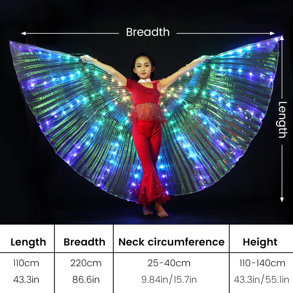 ปีกผีเสื้อ มีไฟ LED เรืองแสง หลากสี สําหรับเต้นรํา รูปที่ 8