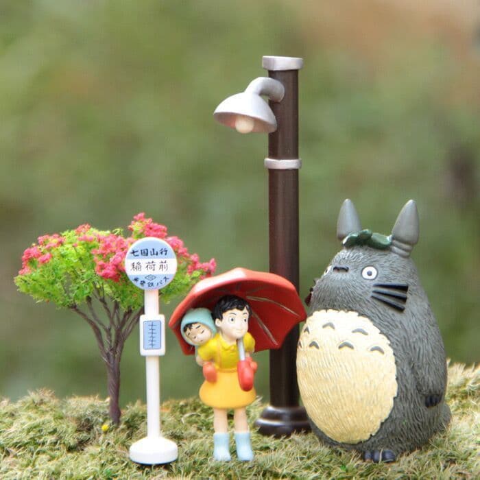 5 ชิ้น/เซ็ต 5-7 ซม.อะนิเมะ Bus หยุด Mei Street โคมไฟดอกไม้สีแดงต้นไม้รุ่น Q Mini Dragon Cat PVC ตัวเลขการกระทําตุ๊กตาของเล่น รูปที่ 1