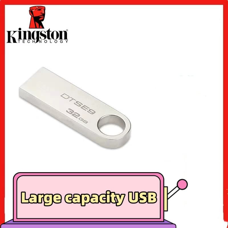 Kingston USB 2.0 แฟลชไดรฟ์โลหะ 1GB 2GB 4GB 8GB 16GB 32GB 64GB 128GB 1TB ความจุขนาดใหญ่แบบพกพา รูปที่ 6