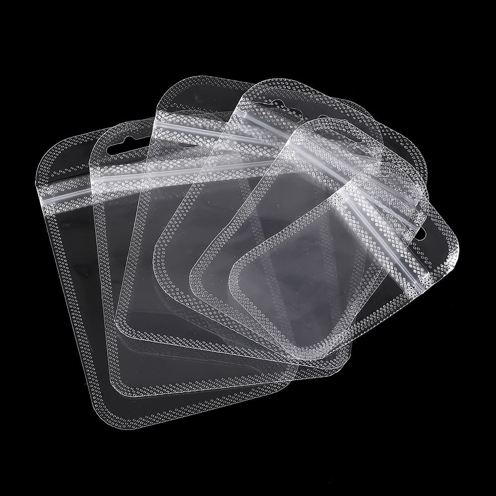 St. kunkka 50PCS โปร่งใส ถุงพลาสติก Ziplock ถุงพลาสติก PVC ถุงซีลพลาสติกพร้อมรูแขวนสําหรับบรรจุภัณฑ์ของขวัญถุงห่อของขวัญ รูปที่ 2