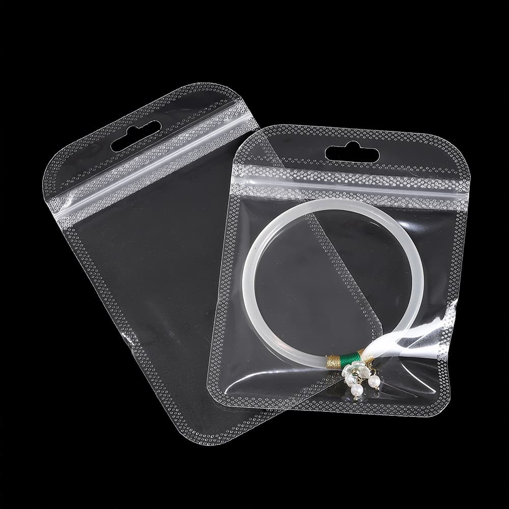 St. kunkka 50PCS โปร่งใส ถุงพลาสติก Ziplock ถุงพลาสติก PVC ถุงซีลพลาสติกพร้อมรูแขวนสําหรับบรรจุภัณฑ์ของขวัญถุงห่อของขวัญ รูปที่ 8