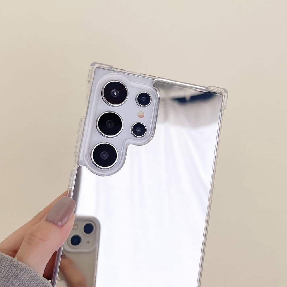 SAMSUNG Silver Make Up Mirrorเคสโทรศัพท์สําหรับSamsung Galaxy S26 S24 S25 Edge S23 S21 FE S22 หมายเหตุ 20 Ultra S24 Plus A55 A35 A15 A16 A06 ฝาครอบ รูปที่ 4