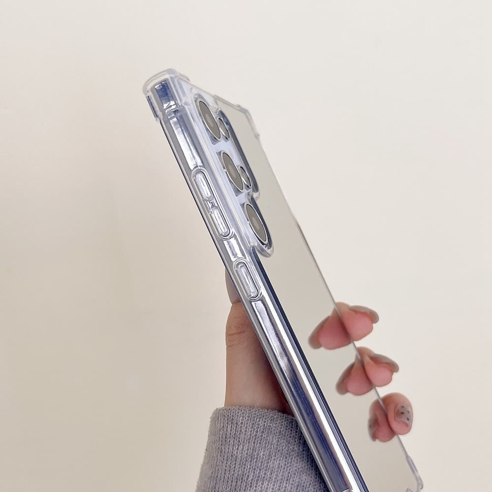 SAMSUNG Silver Make Up Mirrorเคสโทรศัพท์สําหรับSamsung Galaxy S26 S24 S25 Edge S23 S21 FE S22 หมายเหตุ 20 Ultra S24 Plus A55 A35 A15 A16 A06 ฝาครอบ รูปที่ 5