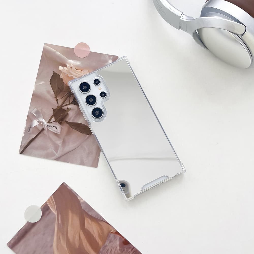 SAMSUNG Silver Make Up Mirrorเคสโทรศัพท์สําหรับSamsung Galaxy S26 S24 S25 Edge S23 S21 FE S22 หมายเหตุ 20 Ultra S24 Plus A55 A35 A15 A16 A06 ฝาครอบ รูปที่ 7