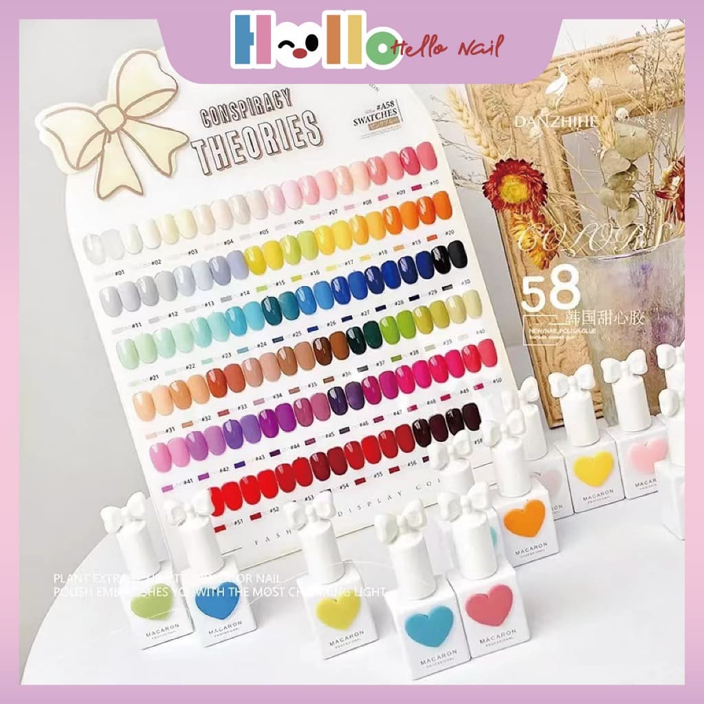 58สี ฟรีชาร์ตสี เบส ท๊อป สีเจล15ml. Sansu 3.0 รุ่น MACARON สีเจลฝาโบว์ สีเจล ยกเซต เซตสีเจล สีแฟลชสีเจล รูปที่ 2