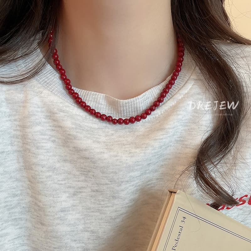 DREJEW สร้อยคอลูกปัดแก้วผู้หญิงเรียบง่ายเฉพาะเครื่องประดับระดับไฮเอนด์ขายส่ง รูปที่ 1