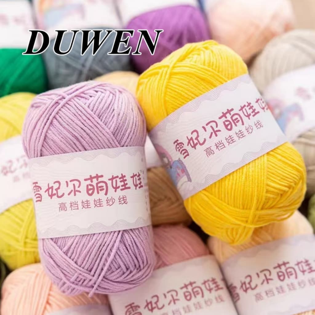 DUWEN ไหมพรมคอตตอนนม 4ply น้ำหนัก 40 กรัม 1.5มม Milk cotton รูปที่ 1