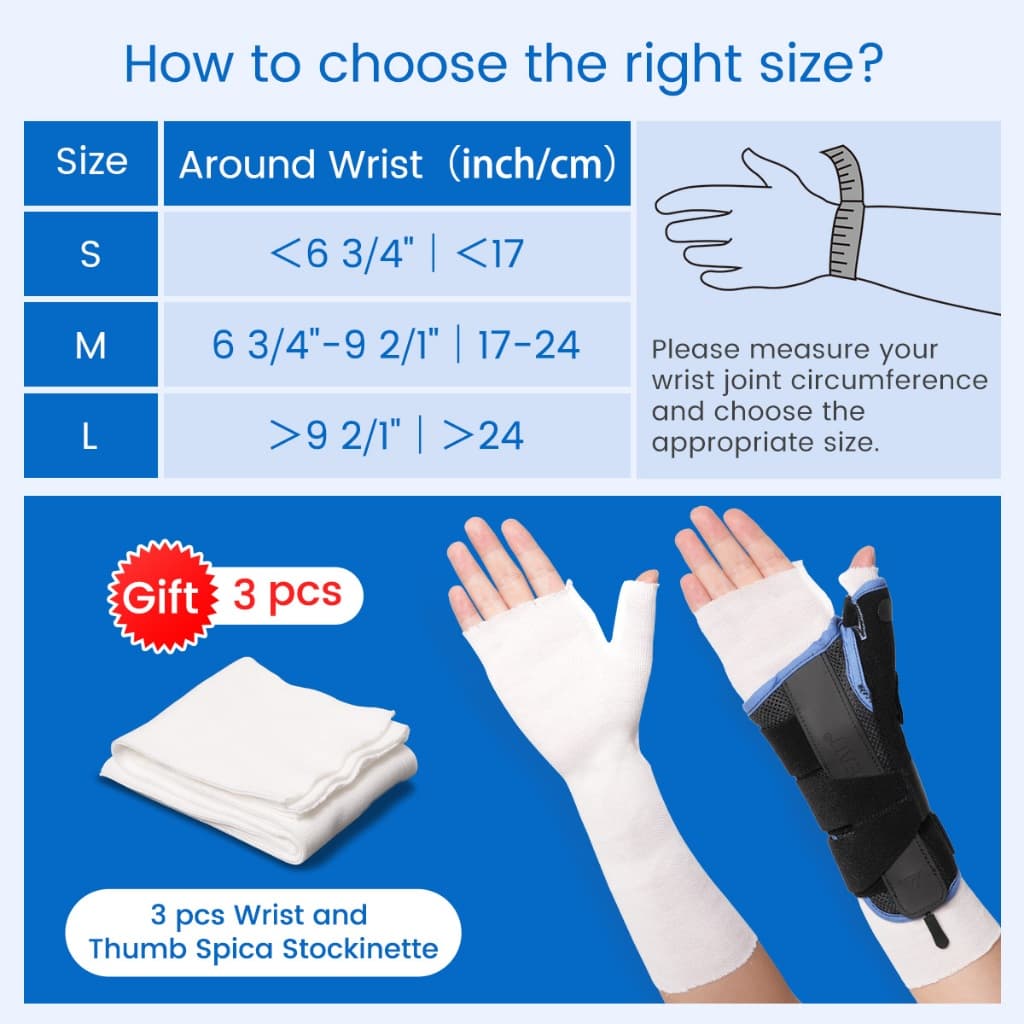 VELPEAU สายรัดข้อมือ Thumb Spica Splint Support สําหรับ Tenosynovitis ของ De Quervain, Carpal Tunnel Syndrorm, โคลงสําหรับโรคข้ออักเสบ, แพลง, กีฬาการบาดเจ็บบรรเทาอาการปวด รูปที่ 2