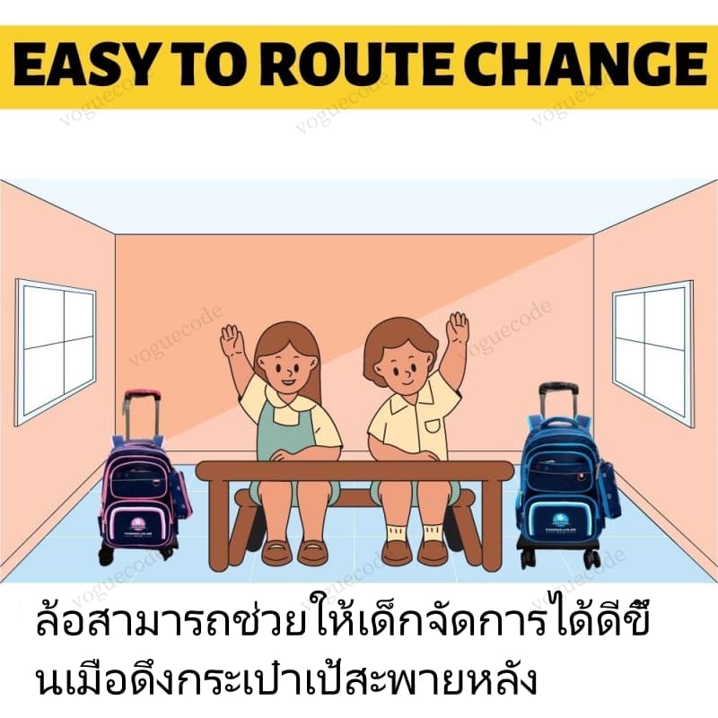 รถเข็นรุ่นหนาพิเศษ ล้อลากสำหรับกระเป๋านักเรียน 4 ล้อ หมุนได้ 360 องศา พับเก็บได้ ปรับได้ 3 ระดับ รูปที่ 8