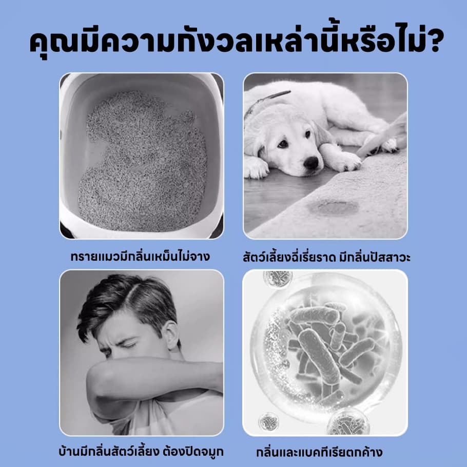 กลิ่นหายอยู่หมัดHb เจลดับกลิ่นสัตว์เลี้ยง ขจัดกลิ่นสัตว์เลี้ยง ยับยั้งแบคทีเรีย ซื้อ 1 แถม 1 รูปที่ 3