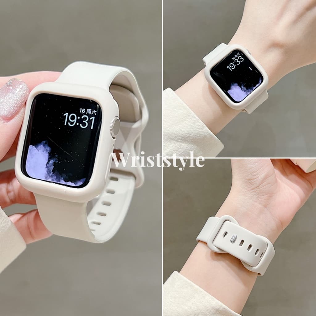 สายนาฬิกาข้อมือ ซิลิโคนนิ่ม พร้อมเคส แบบเปลี่ยน สําหรับ applewatch S11 10 9 8 7 6 5 4 3 SE3 ULTRA iwatch 49 มม. 46 45 44 42 41 40 38 รูปที่ 1