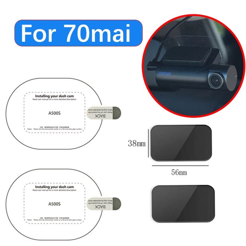 แพ็คเกจ 2 ชุด สําหรับ 70MAI YI A200 1S/M300 A800 A400 Pro/D02/Lite/D08 A500S RC06 M500 3M สติกเกอร์ไฟฟ้าสถิตทนความร้อน 3M ตัวยึดกาวสําหรับ Dashcam 70 mai รูปที่ 1
