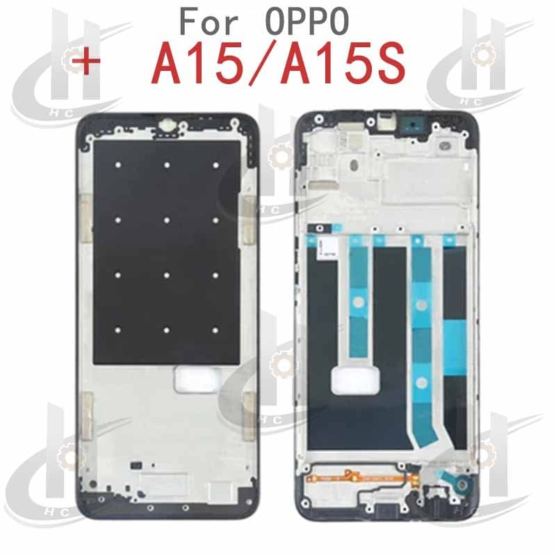 สําหรับ OPPO A15 A15S แบตเตอรี่ฝาหลังกรอบกลาง + ปุ่ม + กรอบด้านหน้า LCD + เลนส์กรอบกล้อง รูปที่ 2