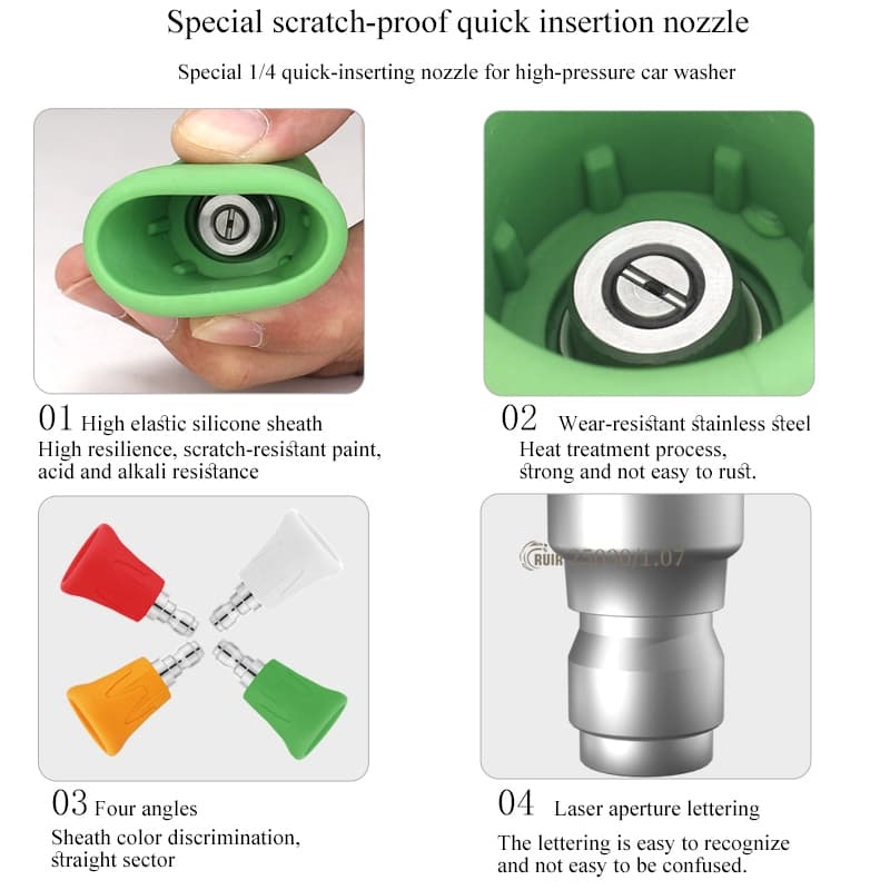 อุปกรณ์ล้างรถหัวฉีดเครื่องฉีดน้ําแรงดันสูง Water Jet Splash Proof Gun แขนยางนุ่ม Sector สําหรับล้างรถปืนหัวฉีด รูปที่ 3