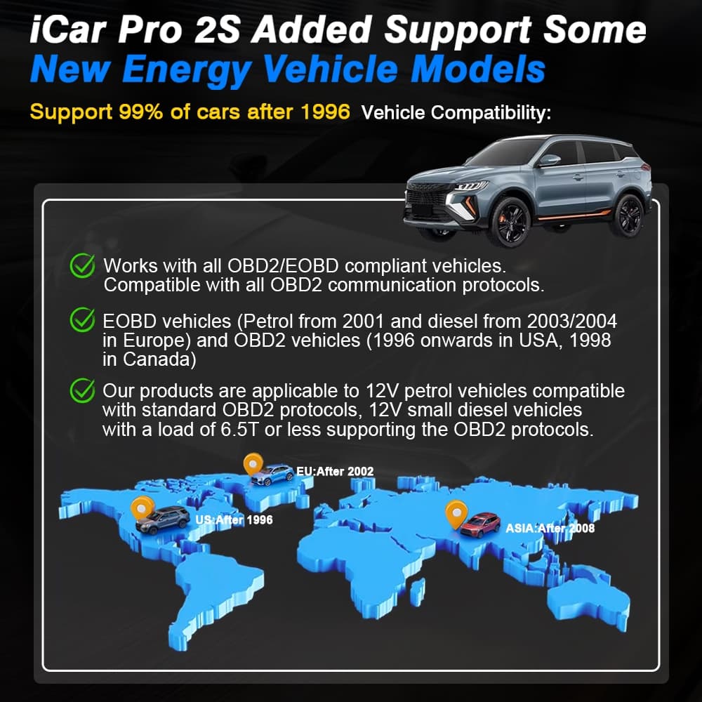 Vgate iCar Pro 2S OBD2 สแกนเนอร์รถยนต์ สําหรับ BYD/Tesla/GWM บลูทูธ 5.2 รองรับ iOS/Android ตรวจเช็กเครื่องยนต์ BMW เครื่องมือ PK ELM327 รูปที่ 6