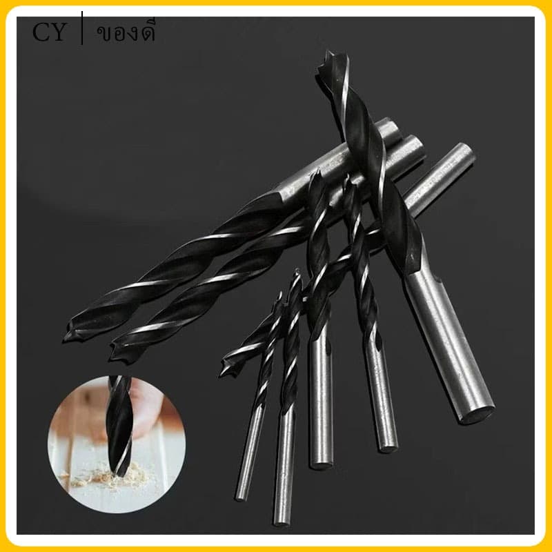 Simple 8 ชิ้นไม้เจาะบิต,รอบ Shank เกลียว Twist Drill Bit, แบบพกพาทนทาน Multi-function 3-10 มม.ไม้รูเปิด รูปที่ 5