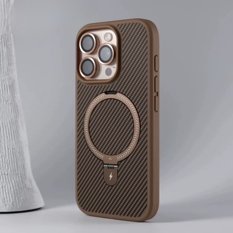 【Matte acrylic hard case/Invisible bracket/Brown】เคส compatible for iphone 11 12 13 14 15 16 pro max case รูปที่ 5