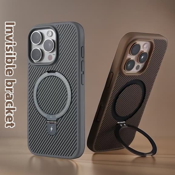 【Matte acrylic hard case/Invisible bracket/Brown】เคส compatible for iphone 11 12 13 14 15 16 pro max case รูปที่ 1