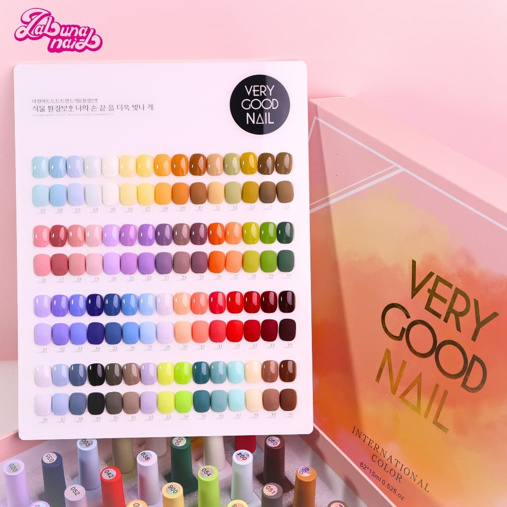 Very Good Nail 60 สี ชุดยาทาเล็บเจล แผนภูมิแสดงสีฟรี+TOP COAT+BASE COAT 15ml/ขวด รูปที่ 1