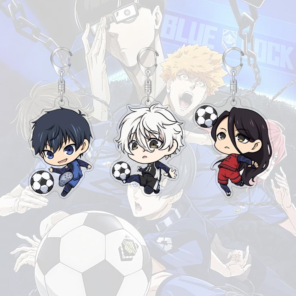 พวงกุญแจอะคริลิคสีฟ้าล็อคการ์ตูนน่ารักกระเป๋าตกแต่งกระเป๋านักเรียนจี้ขนาดเล็กของขวัญแหวนกุญแจ รูปที่ 6