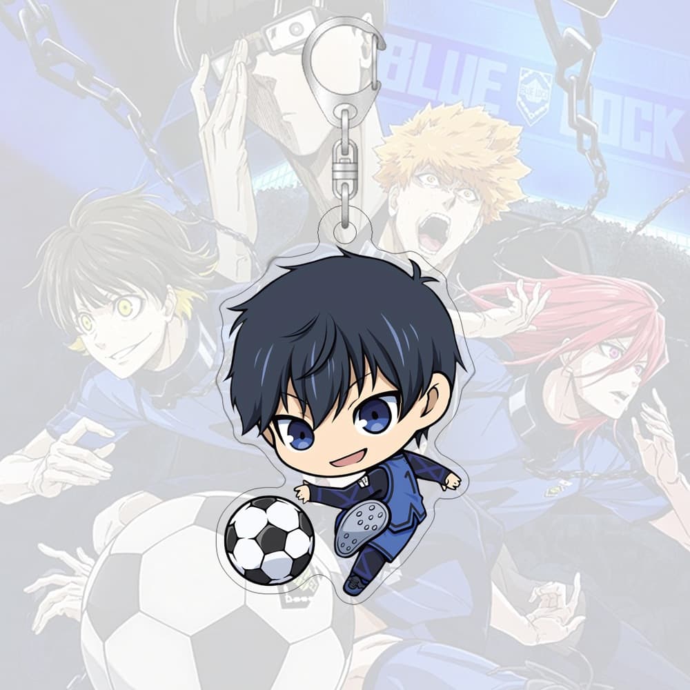 พวงกุญแจอะคริลิคสีฟ้าล็อคการ์ตูนน่ารักกระเป๋าตกแต่งกระเป๋านักเรียนจี้ขนาดเล็กของขวัญแหวนกุญแจ รูปที่ 7
