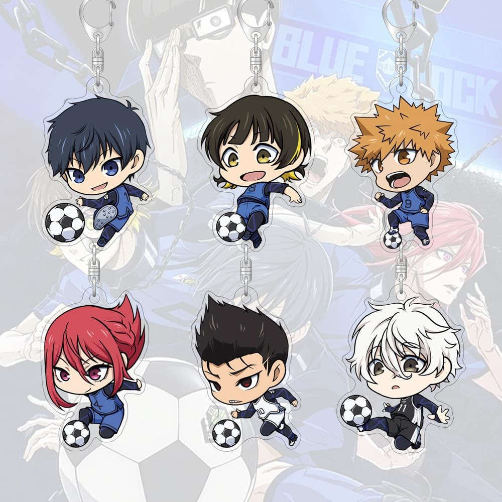 พวงกุญแจอะคริลิคสีฟ้าล็อคการ์ตูนน่ารักกระเป๋าตกแต่งกระเป๋านักเรียนจี้ขนาดเล็กของขวัญแหวนกุญแจ รูปที่ 1