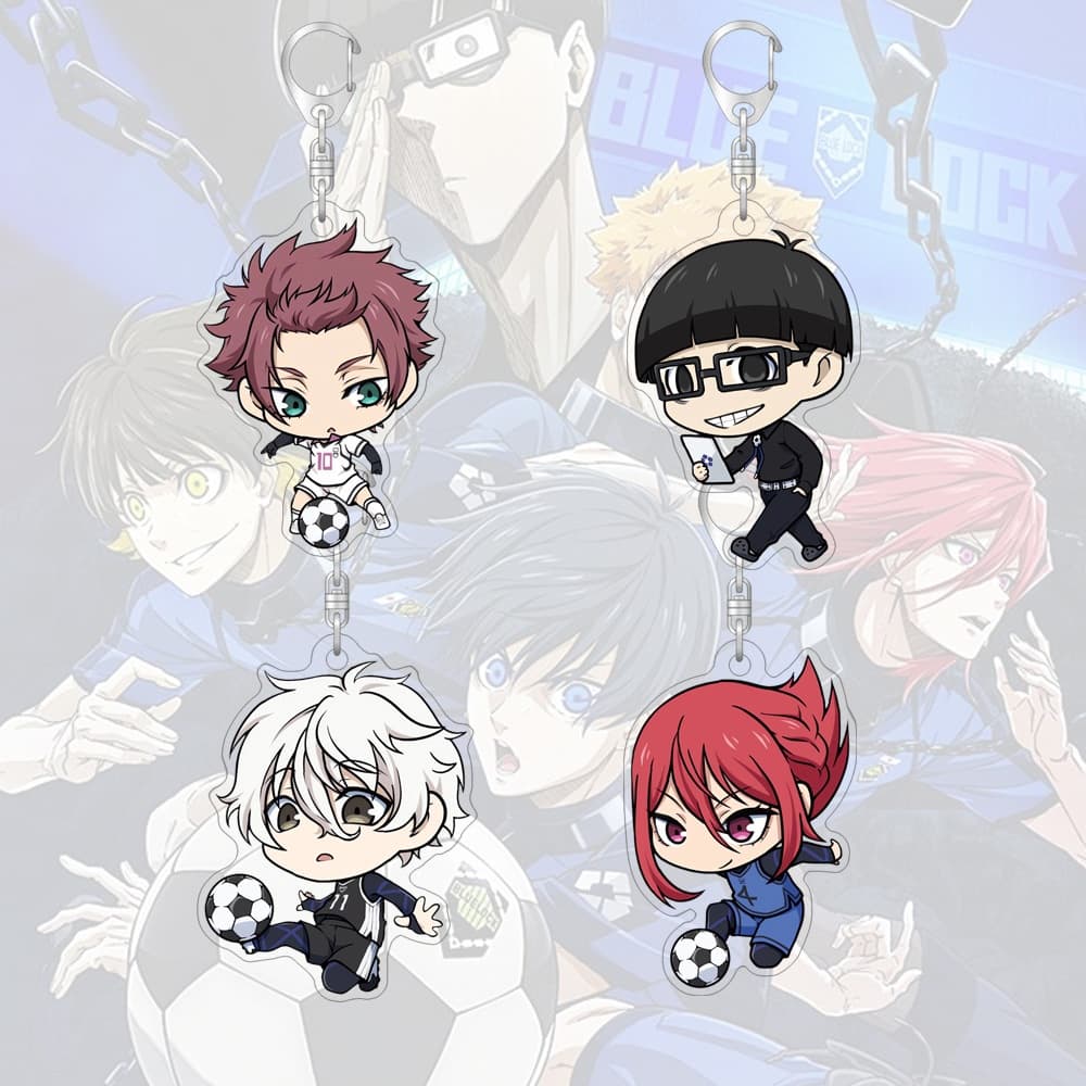 พวงกุญแจอะคริลิคสีฟ้าล็อคการ์ตูนน่ารักกระเป๋าตกแต่งกระเป๋านักเรียนจี้ขนาดเล็กของขวัญแหวนกุญแจ รูปที่ 5