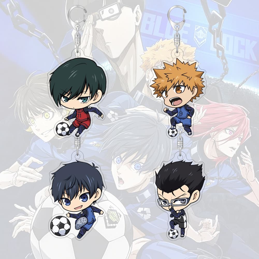 พวงกุญแจอะคริลิคสีฟ้าล็อคการ์ตูนน่ารักกระเป๋าตกแต่งกระเป๋านักเรียนจี้ขนาดเล็กของขวัญแหวนกุญแจ รูปที่ 3
