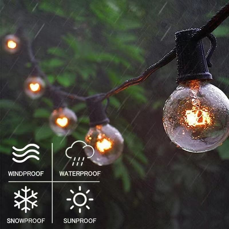 Amiluo G40 ไฟปิงปอง ไฟแต่งสวน ไฟวินเทจ string lights ไฟตกแต่ง ขั้วE12ปลั๊ก กันน้ำ รูปที่ 4