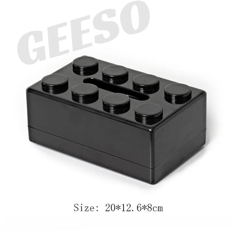 GEESO กล่องกระดาษทิชชู่รูปทรงบล็อคตัวต่อ ที่ใส่กระดาษแบบถอดได้สร้างสรรค์ ABS Creative Tissue Holder Building Blocks Built-in Spring Tissue Box Wall-Mounted Perforation-Free Paper Holder Paper Storage Box Paper Organizer รูปที่ 9
