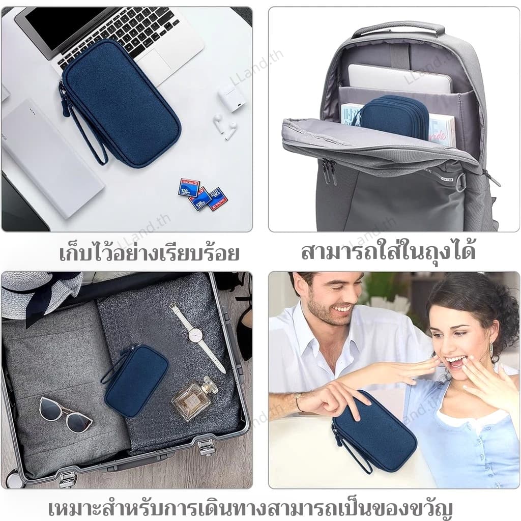 กระเป๋าจัดเก็บอุปกรณ์ดิจิทัล ผ้าออกซ์ฟอร์ด กันน้ํา แบบพกพา สําหรับจัดเก็บสายหูฟัง USB รูปที่ 8