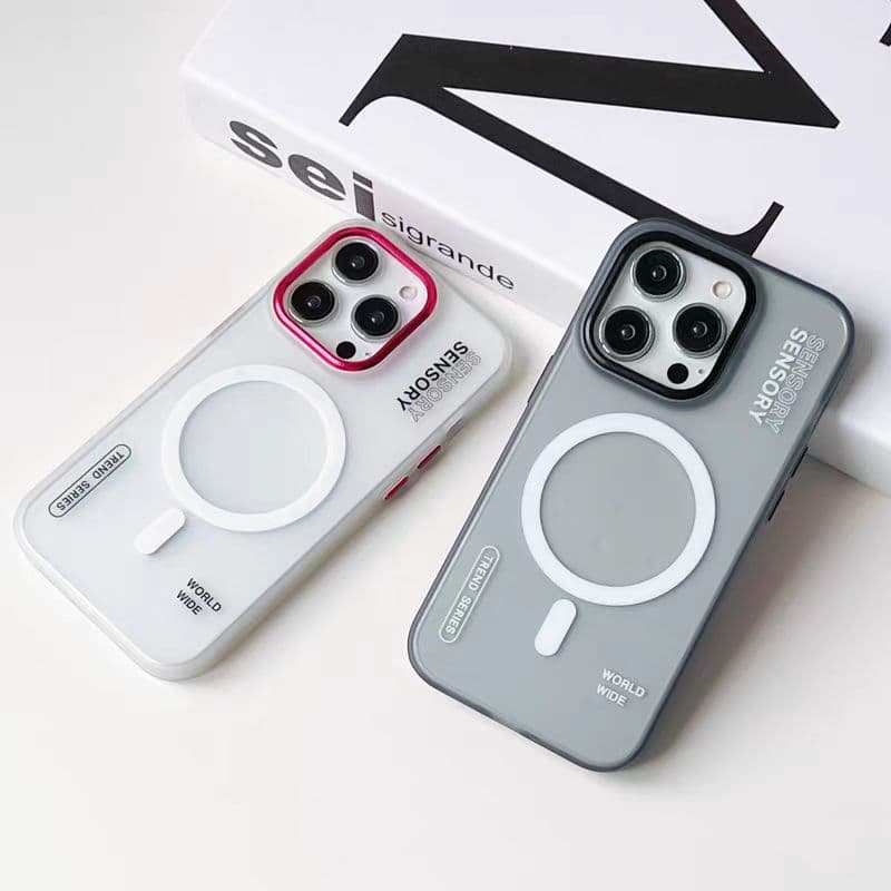 เคสโทรศัพท์แม่เหล็กโปร่งแสงสุดเท่และหรูหรา Compatible for iPhone 16 Pro Max 11 12 13 14 15 PRO MAX เคสแข็งป้องกันการตกแบบด้านเรียบง่าย รูปที่ 3