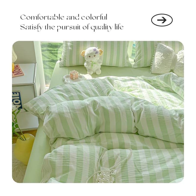 1 ชิ้น ปลอกผ้านวม 5 ฟุต แถบ duvet cover 6ฟุต เกี่ยวกับเรขาคณิต ฟ้า/ชมพู/เหลือง ไม่มีผ้านวม 3ฟุต ins รูปที่ 6