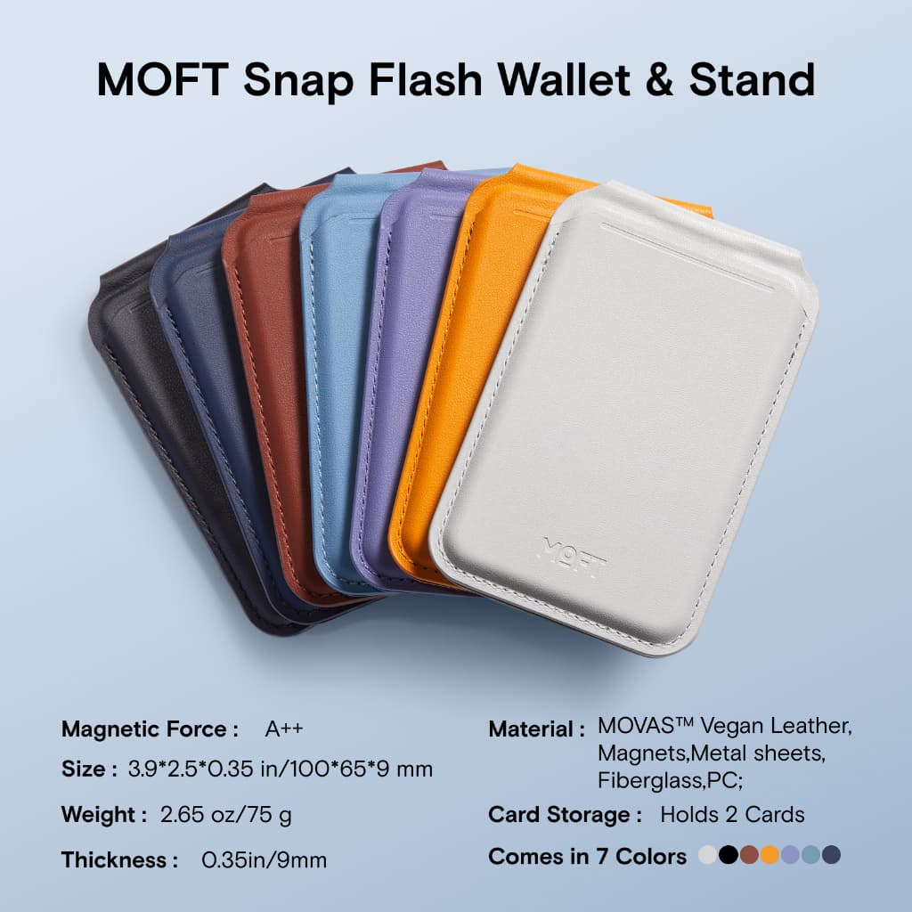 MOFT Snap Flash Wallet ขาตั้งโทรศัพท์มือถือ กระเป๋าสตางค์ พร้อม MagSaf ใช้งานสะดวก ทนทาน สําหรับสมาร์ทโฟน เปิดหน้าต่าง ID และบานพับเหล็ก รูปที่ 8