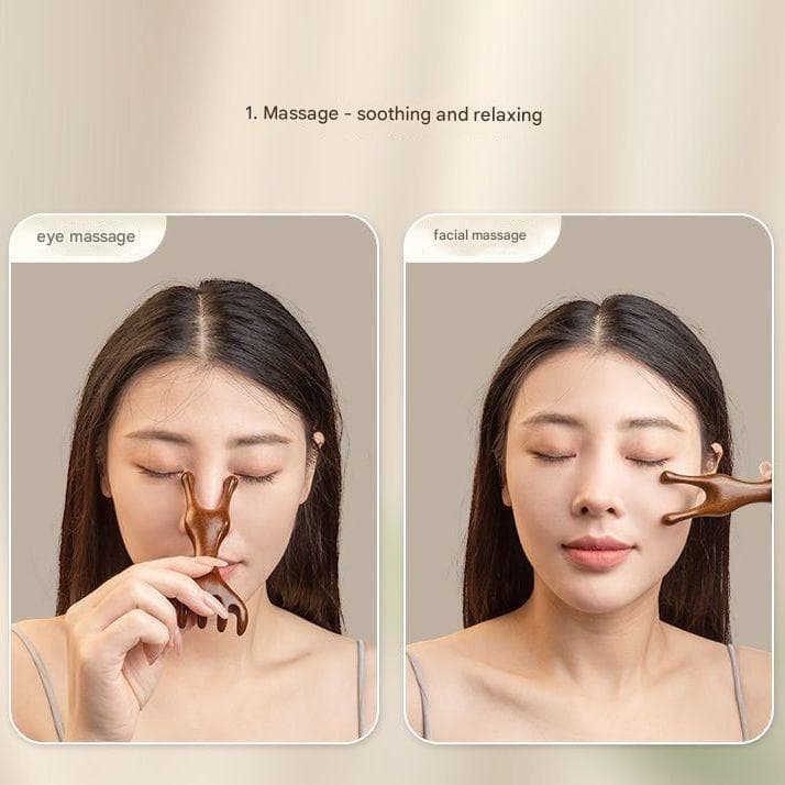 ไม้นวดหนังศีรษะหัวนวดจมูกตาไม้จันทน์หวีฟันกว้าง Gua Sha หวีสําหรับคอขาหนังศีรษะหัวนวด Anti-static ส่งเสริมการไหลเวียนโลหิต Body Care Tool รูปที่ 4