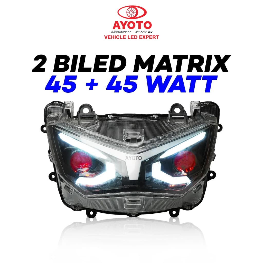 AYOTO LED NMAX V1 V2 HAEDLIGHT HEADLAMP ASSEMBLY BILED MATRIX DEMON EYES RGB บลูทูธ app ควบคุม รูปที่ 2