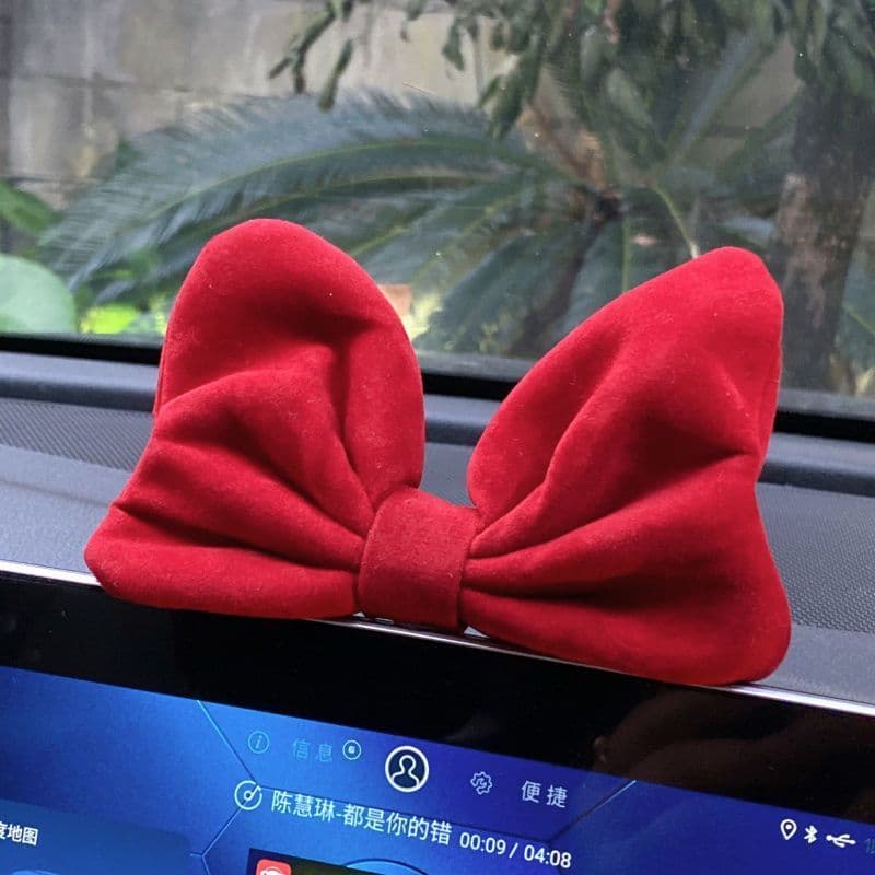 มี 4 สี Bowknot Auto อุปกรณ์เสริมคอนโซลกลางรถตกแต่งภายในรถยนต์ Air Outlet เครื่องประดับ Bow Tie รูปที่ 2