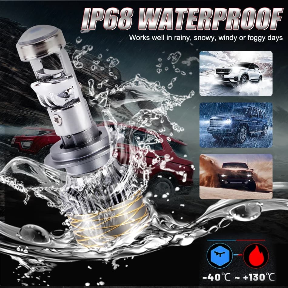 1100w 1080000Lm H7 H4 Canbus ไฟหน้ารถ Mini เลนส์ H11 H8 9005 9006 HB3 HB4 LED โปรเจคเตอร์หลอดไฟ 6000K Auto รถจักรยานยนต์ Mini เลนส์ รูปที่ 8