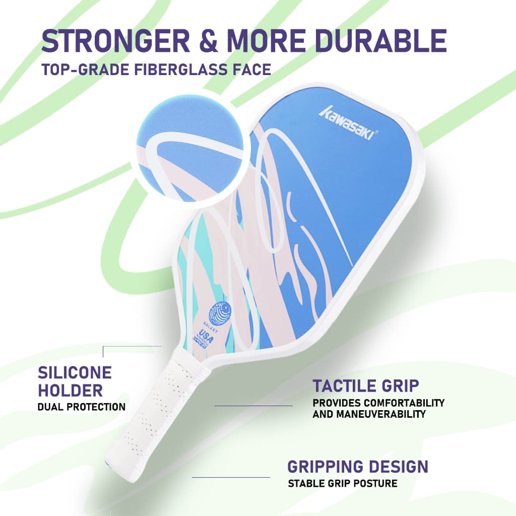 KAWASAKI คาวาซากิ Pickleball Paddle GALAXY&AURORA 220g ไฟเบอร์กลาส Pickle Racket สําหรับผู้เริ่มต้นโจมตี รูปที่ 2