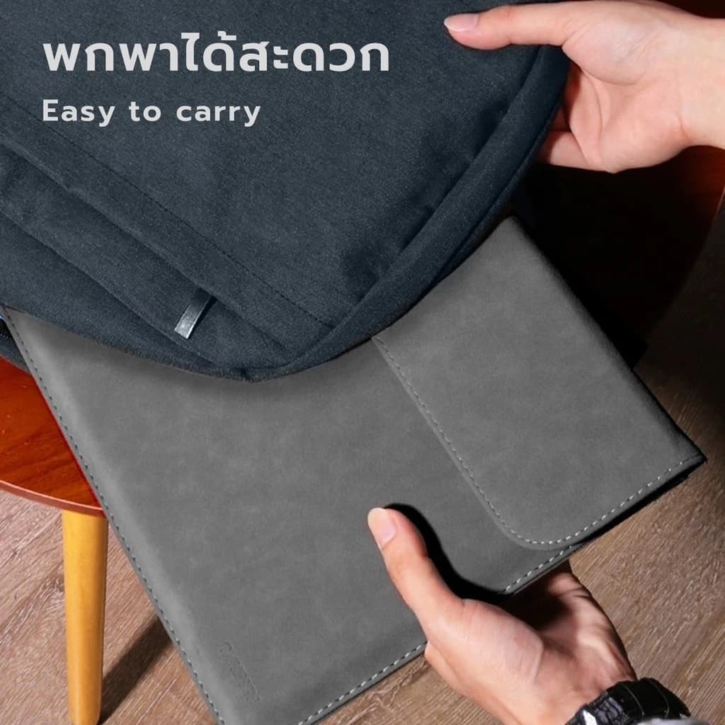 laptop bag กระเป๋าใส่โน๊ตบุ๊คหนัง เคสป้องกัน iPad กระเป๋าใส่โน๊ตบุ๊ค MacBook 13/16นิ้ว เหมาะสำหรับใช้ในออฟฟิศและเรียนหนังสือ รูปที่ 8