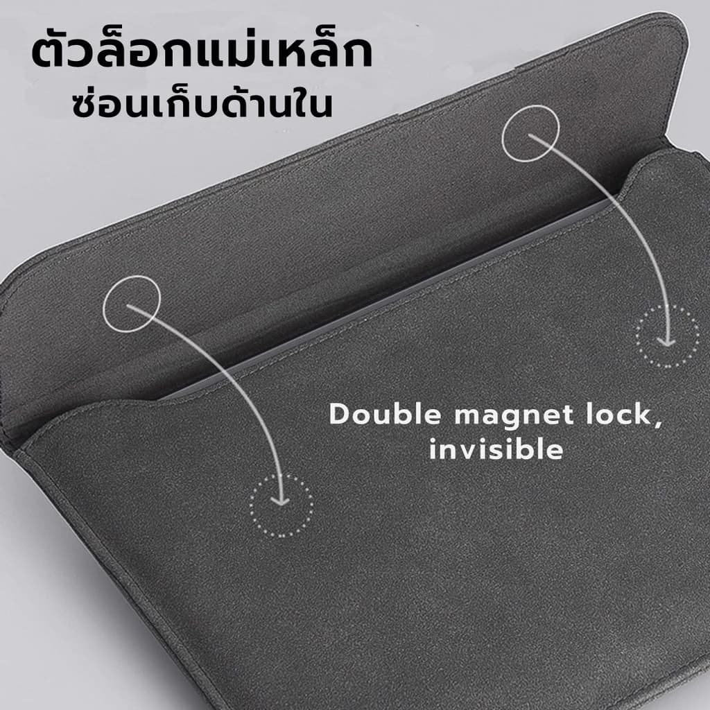 laptop bag กระเป๋าใส่โน๊ตบุ๊คหนัง เคสป้องกัน iPad กระเป๋าใส่โน๊ตบุ๊ค MacBook 13/16นิ้ว เหมาะสำหรับใช้ในออฟฟิศและเรียนหนังสือ รูปที่ 5