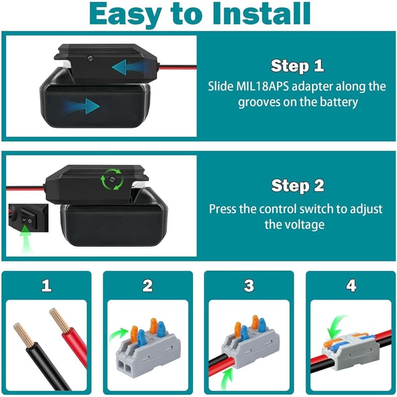 Dc 18V ถึง 12V Step Down Converter สําหรับ Makita/Dewalt/Milwaukee/Bosch 18V Li-ion แบตเตอรี่บุหรี่ไฟแช็กอะแดปเตอร์แรงดันไฟฟ้า Regulator รูปที่ 2