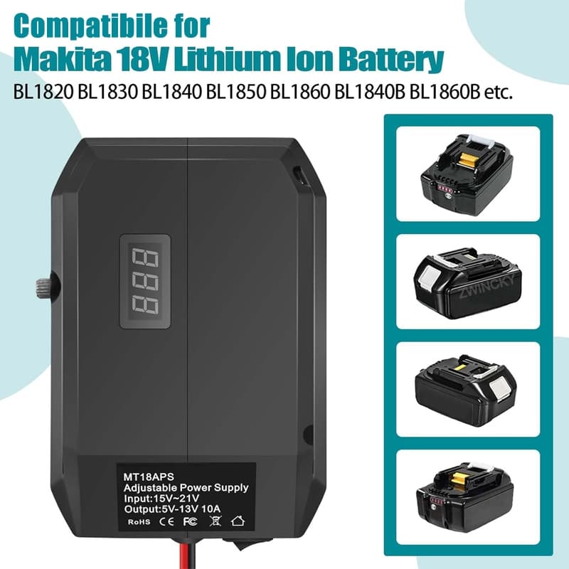 Dc 18V ถึง 12V Step Down Converter สําหรับ Makita/Dewalt/Milwaukee/Bosch 18V Li-ion แบตเตอรี่บุหรี่ไฟแช็กอะแดปเตอร์แรงดันไฟฟ้า Regulator รูปที่ 5