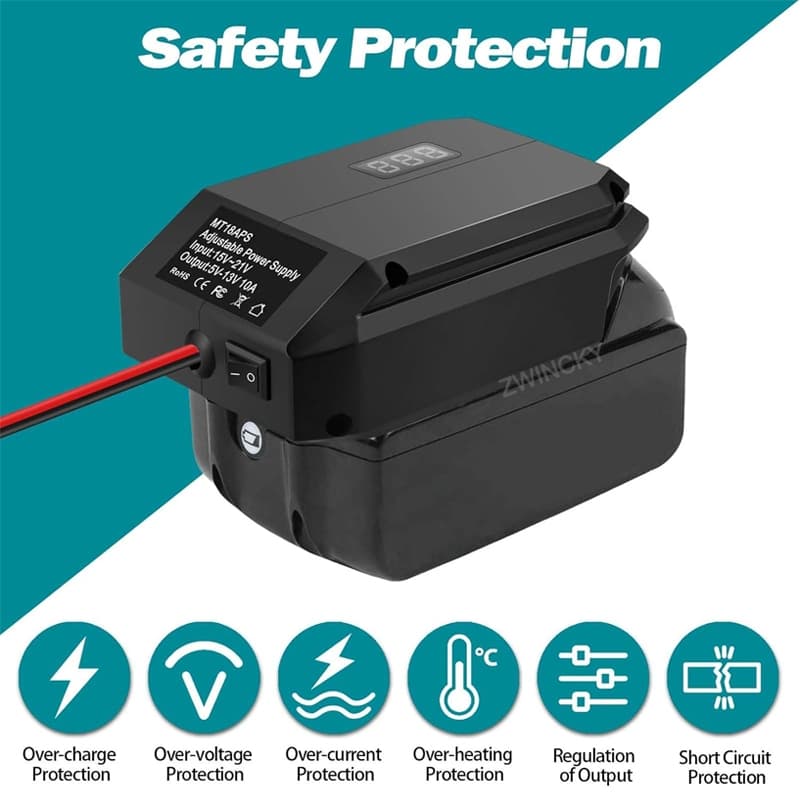 Dc 18V ถึง 12V Step Down Converter สําหรับ Makita/Dewalt/Milwaukee/Bosch 18V Li-ion แบตเตอรี่บุหรี่ไฟแช็กอะแดปเตอร์แรงดันไฟฟ้า Regulator รูปที่ 3