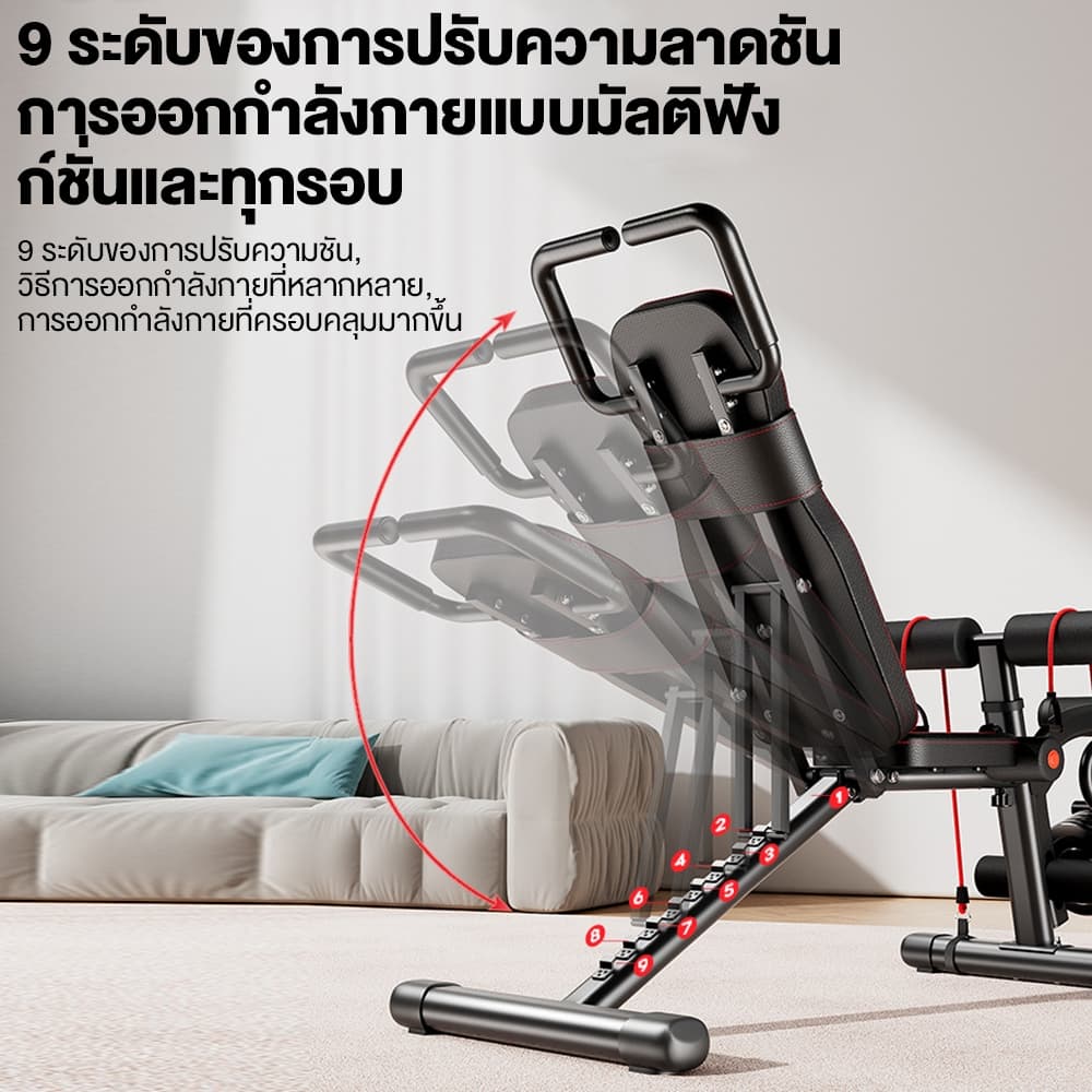 OneTwoFit ม้านั่งออกกำลังกาย พับได้ เก้าอี้ยกน้ำหนัก ม้านั่งดัมเบล เก้าอี้บริหารหน้าท้อง เก้าอี้ออกกําลังกายปรับระดับได้ 9 ระดับ รูปที่ 3