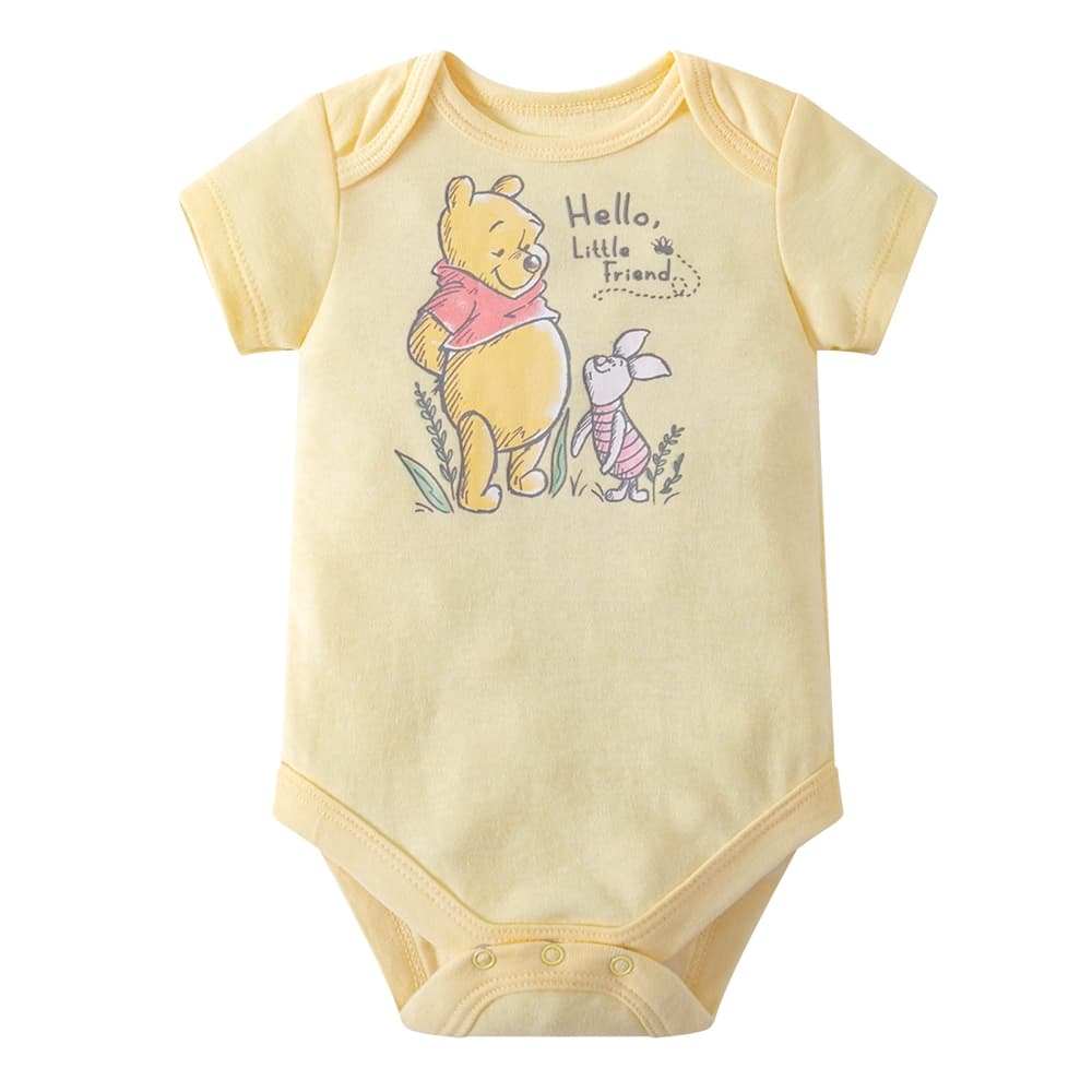 ชุดจั๊มสูทรอมเปอร์ แขนสั้น พิมพ์ลาย Disney Mickey Winnie the Pooh สําหรับเด็กทารกผู้ชาย และเด็กผู้หญิง รูปที่ 2